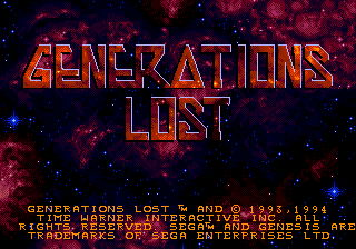 Generations Lost Title Screen